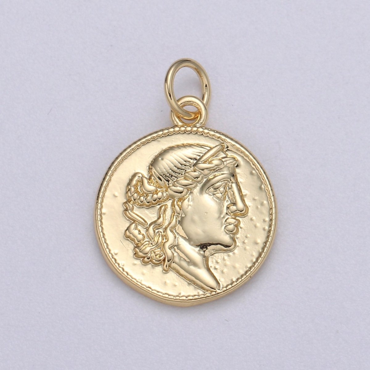 Double sided 24k Gold Hercules Coin Pendant Ancient Coin Pendant, Greek Heracles Coin Pendant, DIY jewelry, Warrior Pendant C-532,C-543