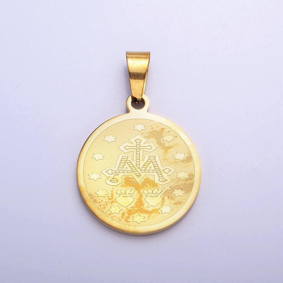 Double Sided Our Lady of Perpetual Help Medallion Virgin Mary Madonna Pendant Catholic Religious Supply in Stainless Steel P-1116