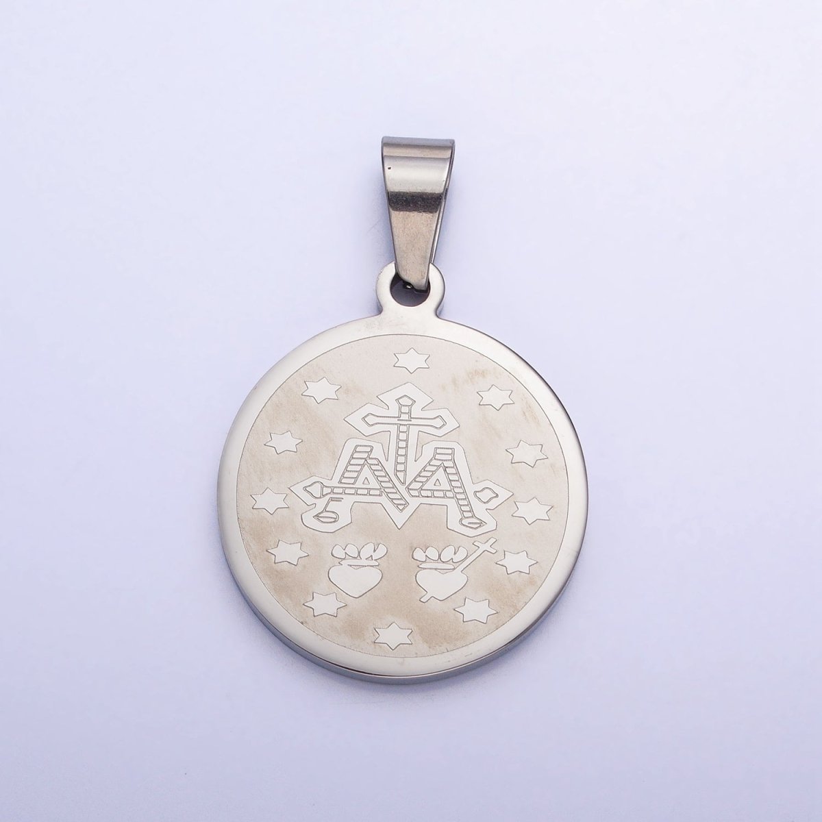 Double Sided Our Lady of Perpetual Help Medallion Virgin Mary Madonna Pendant Catholic Religious Supply in Stainless Steel P-1116