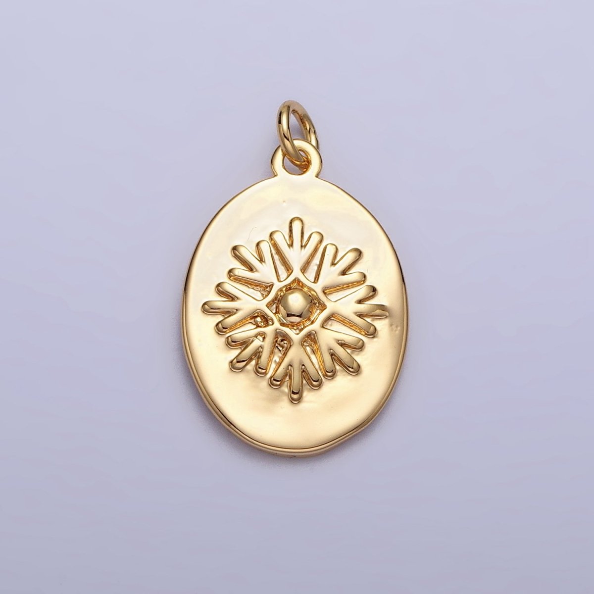 Double Sided Portrait of Victorian Lady Flower Pearl Cameo Oval Charm in Gold & Silver | AC299 AC300