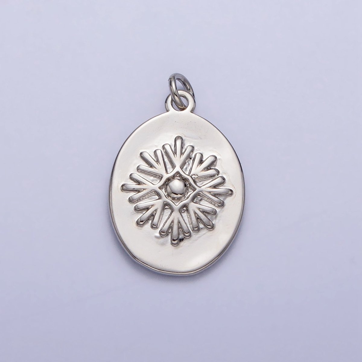 Double Sided Portrait of Victorian Lady Flower Pearl Cameo Oval Charm in Gold & Silver | AC299 AC300