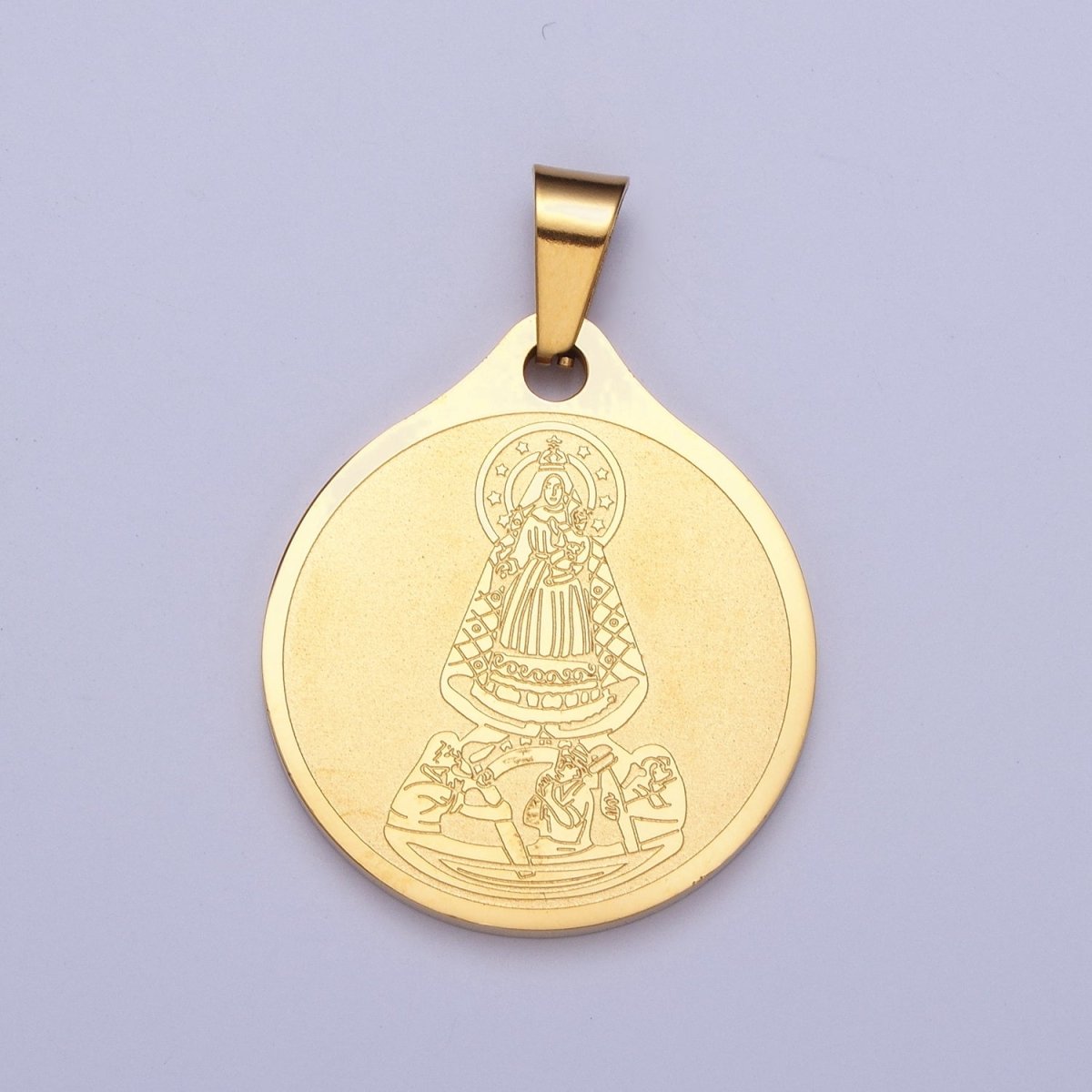 Double Sided Virgin Mary Charm Our Lady of Guadalupe Prayer Pendant in Spanish for Necklace Rosary Component X-657 - DLUXCA