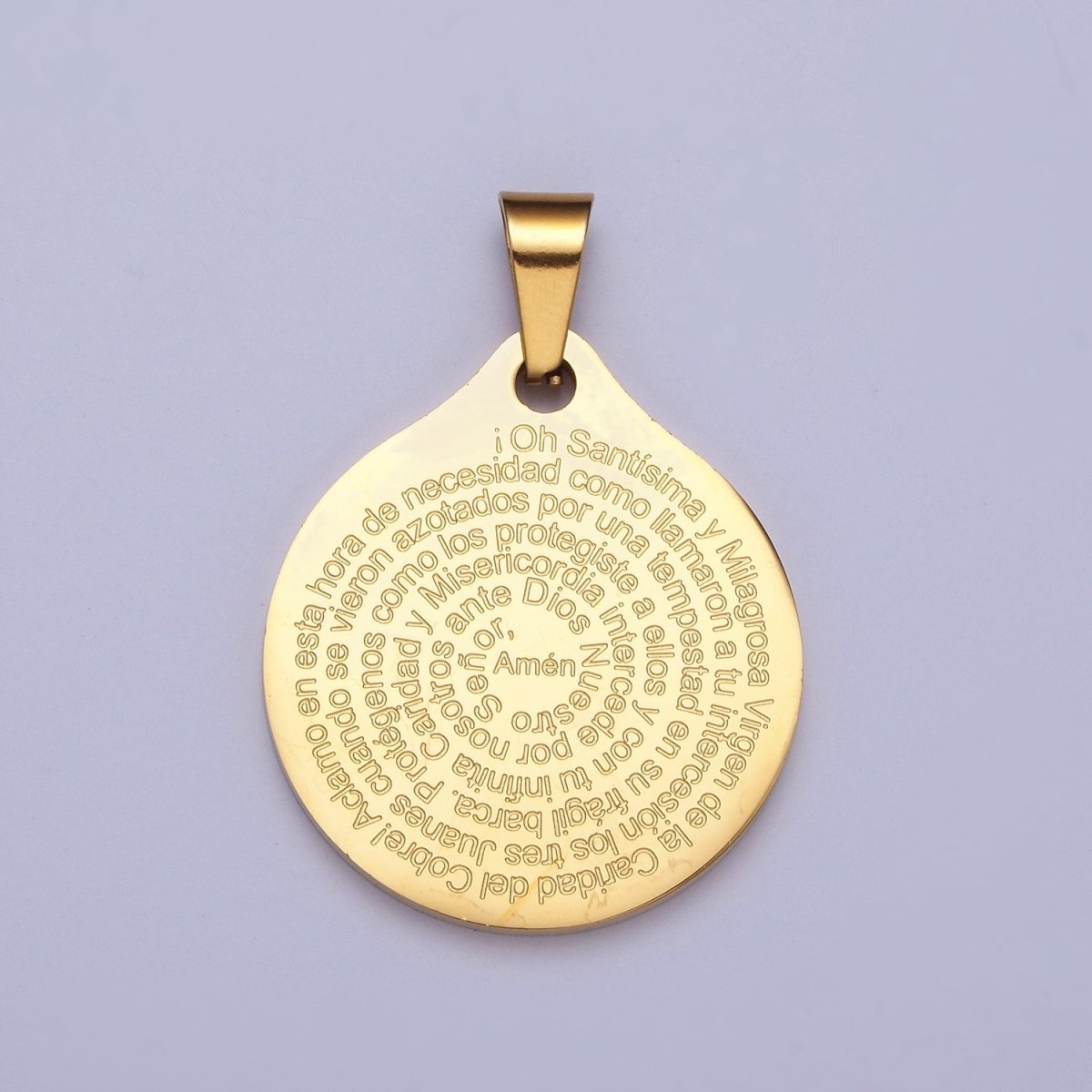 Double Sided Virgin Mary Charm Our Lady of Guadalupe Prayer Pendant in Spanish for Necklace Rosary Component X-657 - DLUXCA