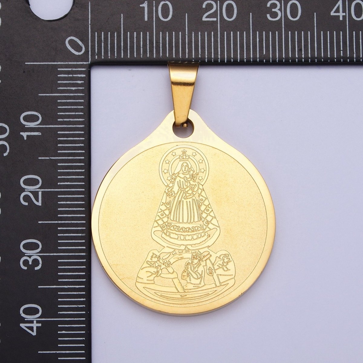 Double Sided Virgin Mary Charm Our Lady of Guadalupe Prayer Pendant in Spanish for Necklace Rosary Component X-657 - DLUXCA