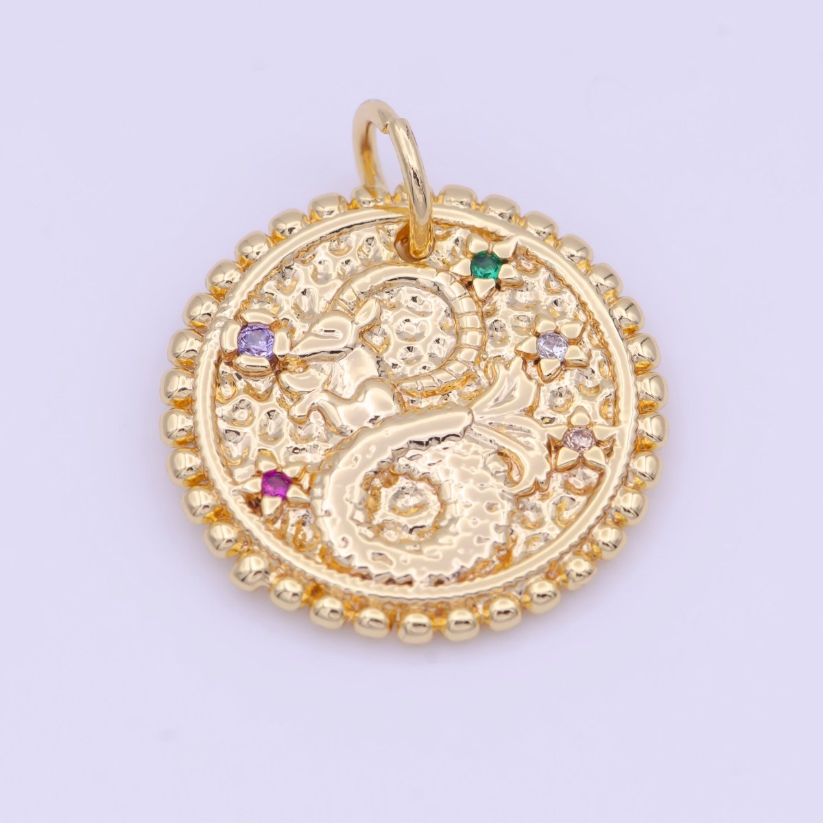 Double Sided Zodiac Horoscope Astrology Personalized Coin Charm | A-A1803-A-A1808