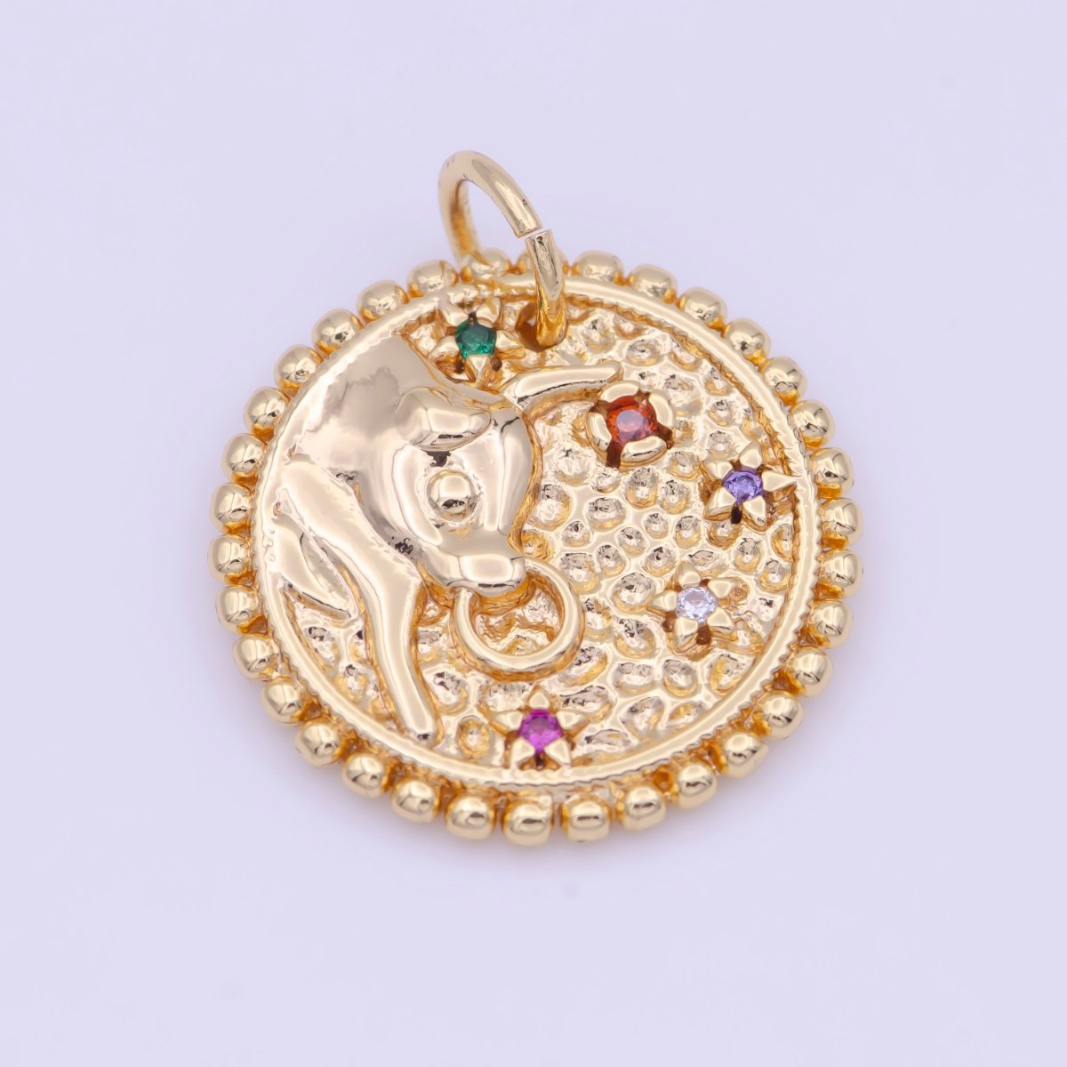 Double Sided Zodiac Horoscope Astrology Personalized Coin Charm | A-A1803-A-A1808