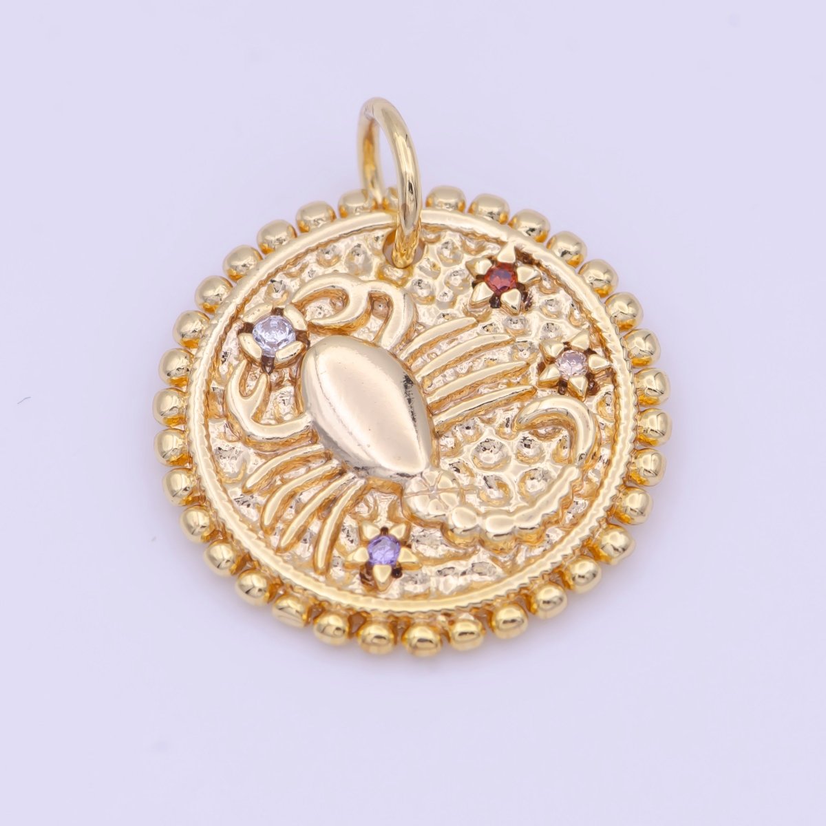 Double Sided Zodiac Horoscope Astrology Personalized Coin Charm | A-A1803-A-A1808