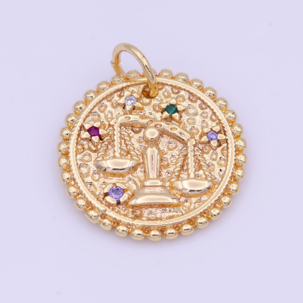 Double Sided Zodiac Horoscope Astrology Personalized Coin Charm | A-A1803-A-A1808