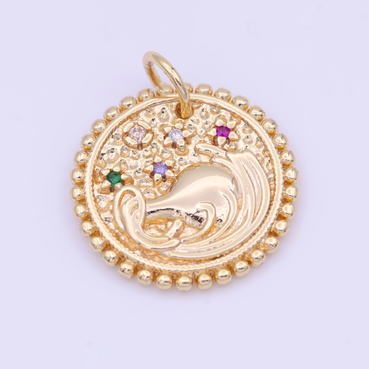 Double Sided Zodiac Horoscope Astrology Personalized Coin Charm | A-A1803-A-A1808