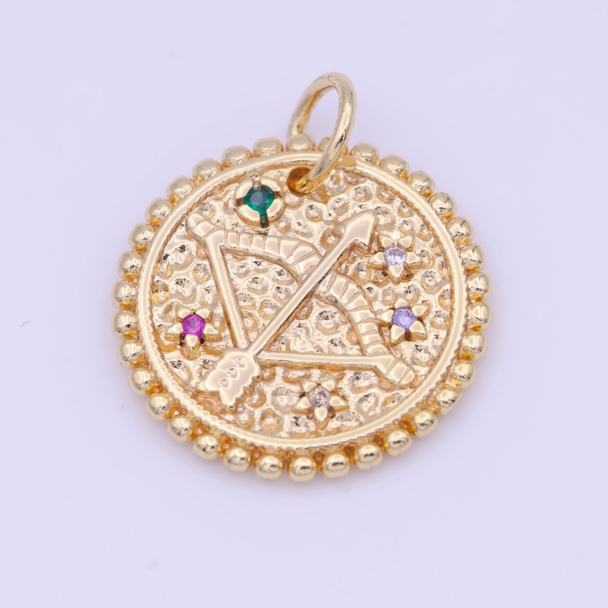 Double Sided Zodiac Horoscope Astrology Personalized Coin Charm | A-A1803-A-A1808
