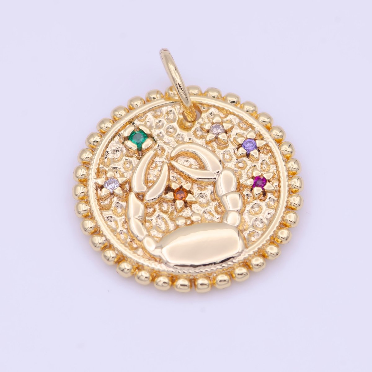 Double Sided Zodiac Horoscope Astrology Personalized Coin Charm | A-A1803-A-A1808