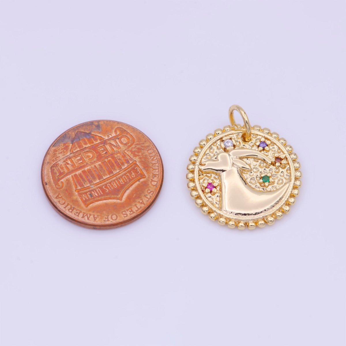 Double Sided Zodiac Horoscope Astrology Personalized Coin Charm | A-A1803-A-A1808