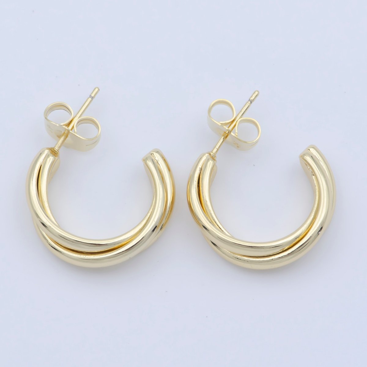 OS Double Twist Braided Band 20mm C Shape Earring T-227
