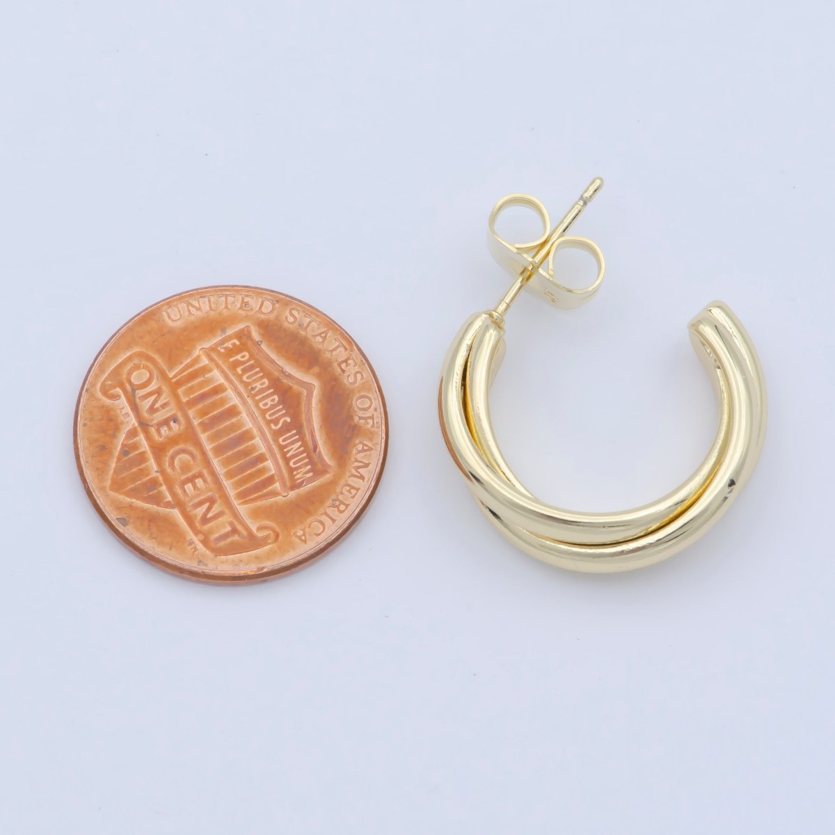 OS Double Twist Braided Band 20mm C Shape Earring T-227