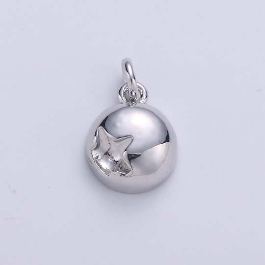 Drop Gold Star Charm Celstial Charm Ball Charm Ornament Pendant 14K Filled Finding Necklace Earring Bold Statement Jewelry Making, D-305 D-306