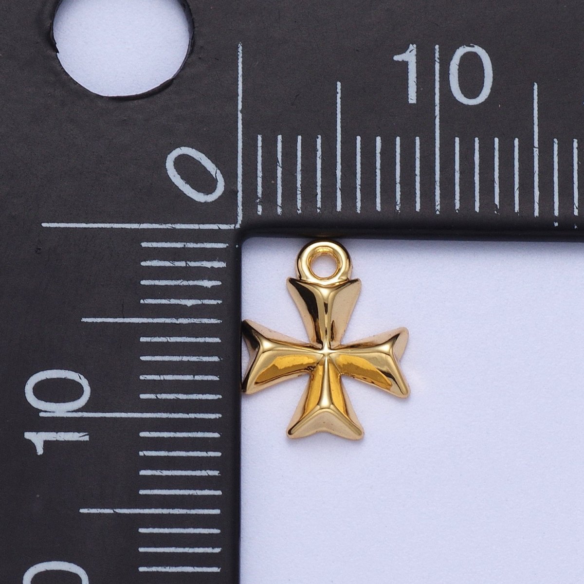 Edged Square Religious Bolnisi Cross Charm in Gold & Silver | AC048