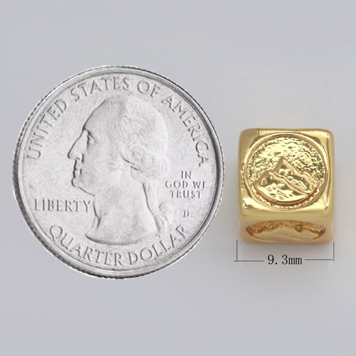 Element Bead Collection Gold Element Charm Fire Wind Earth Ocean Wave Bead Spacer 14K Gold Filled Cube Beads for Bracelet Supply B-637 to B-640