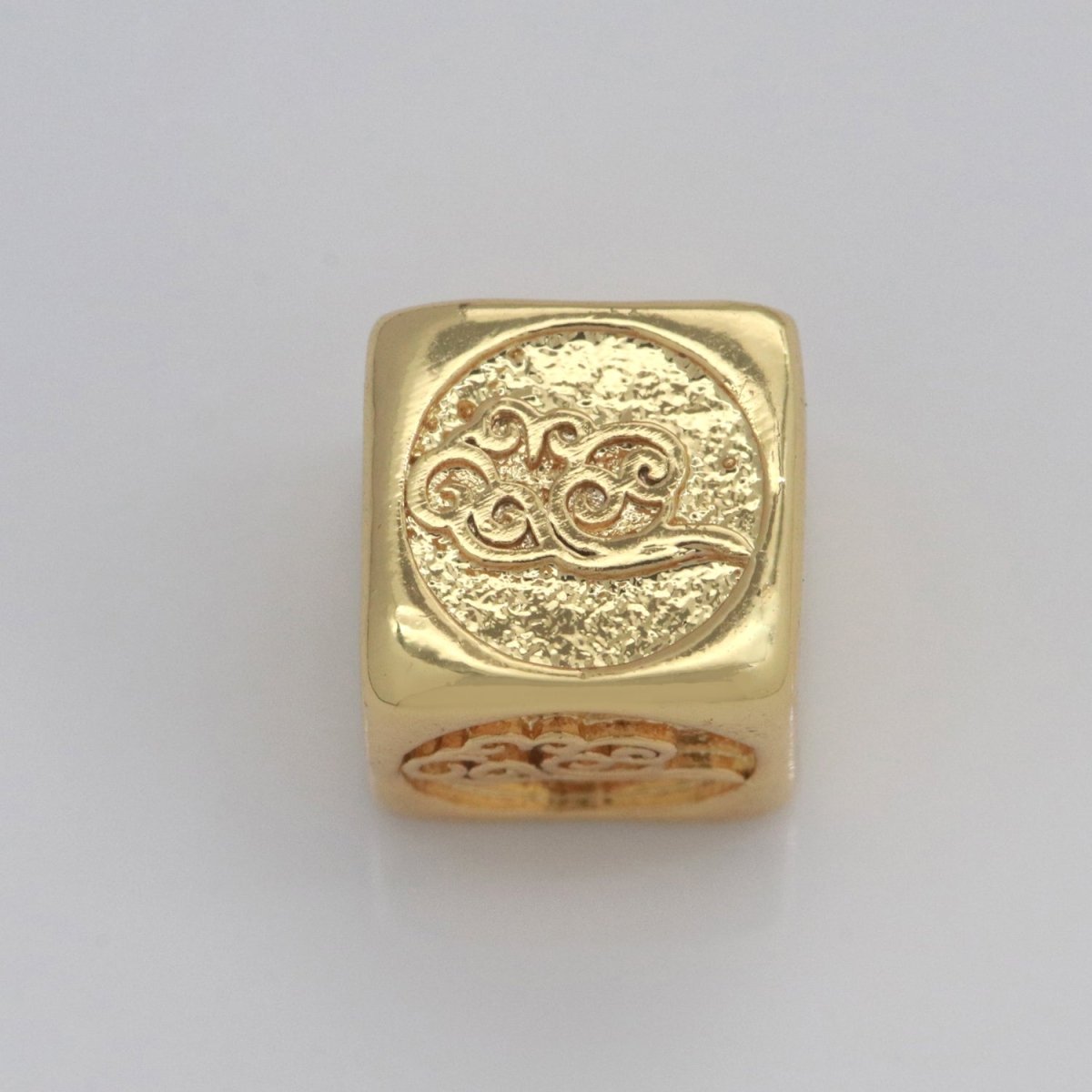 Element Bead Collection Gold Element Charm Fire Wind Earth Ocean Wave Bead Spacer 14K Gold Filled Cube Beads for Bracelet Supply B-637 to B-640