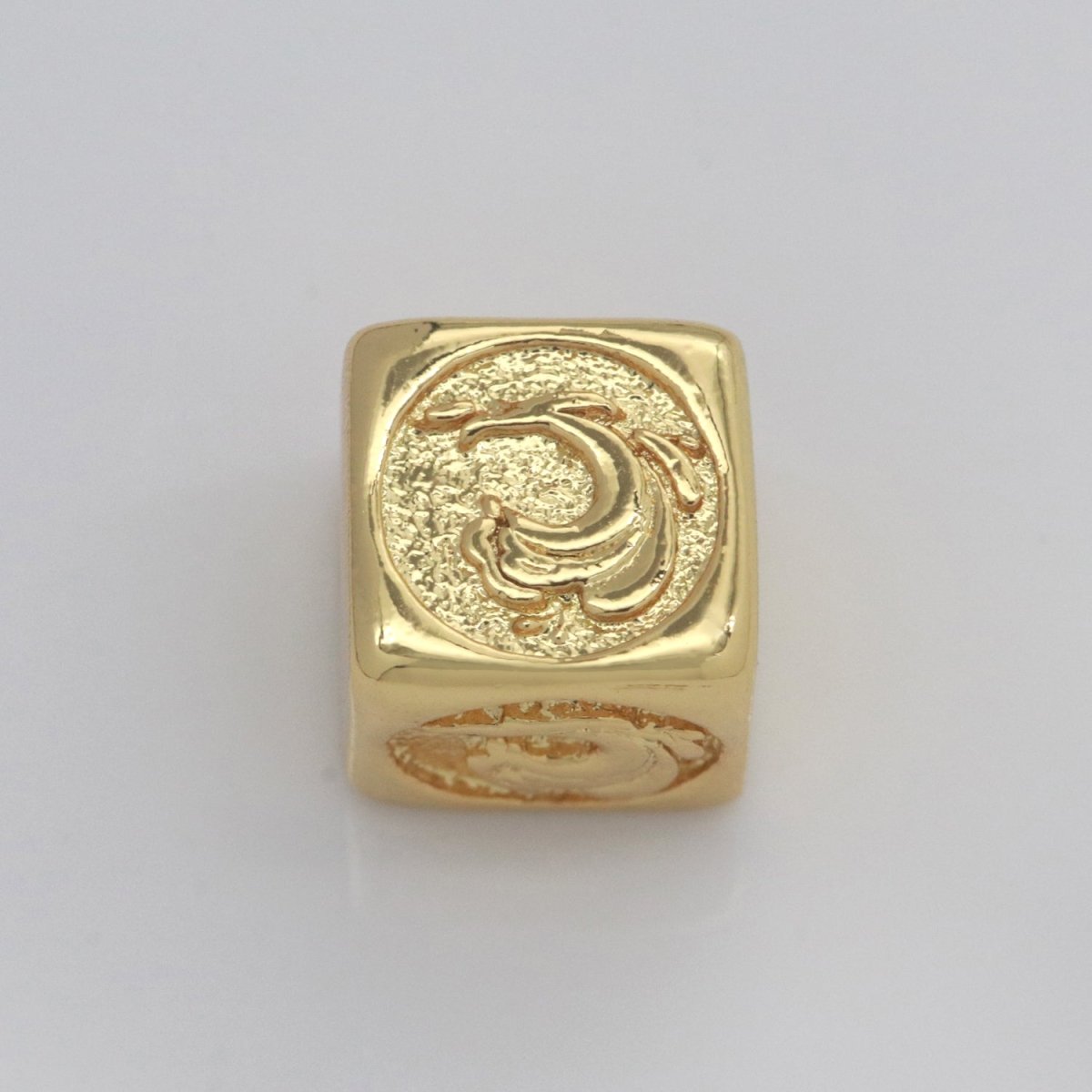 Element Bead Collection Gold Element Charm Fire Wind Earth Ocean Wave Bead Spacer 14K Gold Filled Cube Beads for Bracelet Supply B-637 to B-640