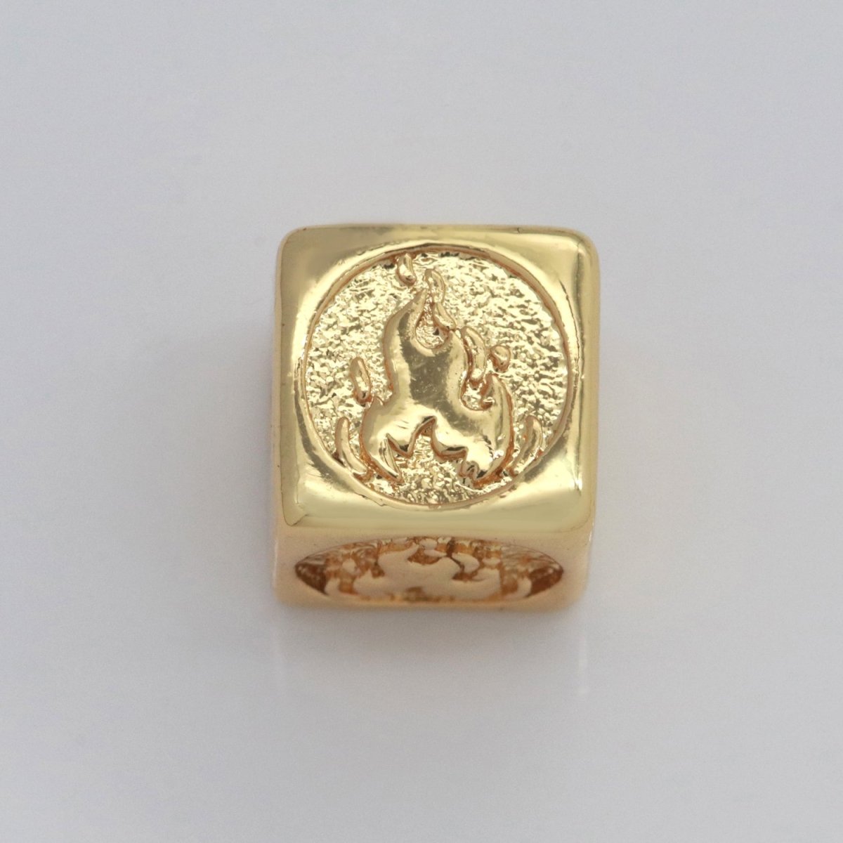 Element Bead Collection Gold Element Charm Fire Wind Earth Ocean Wave Bead Spacer 14K Gold Filled Cube Beads for Bracelet Supply B-637 to B-640