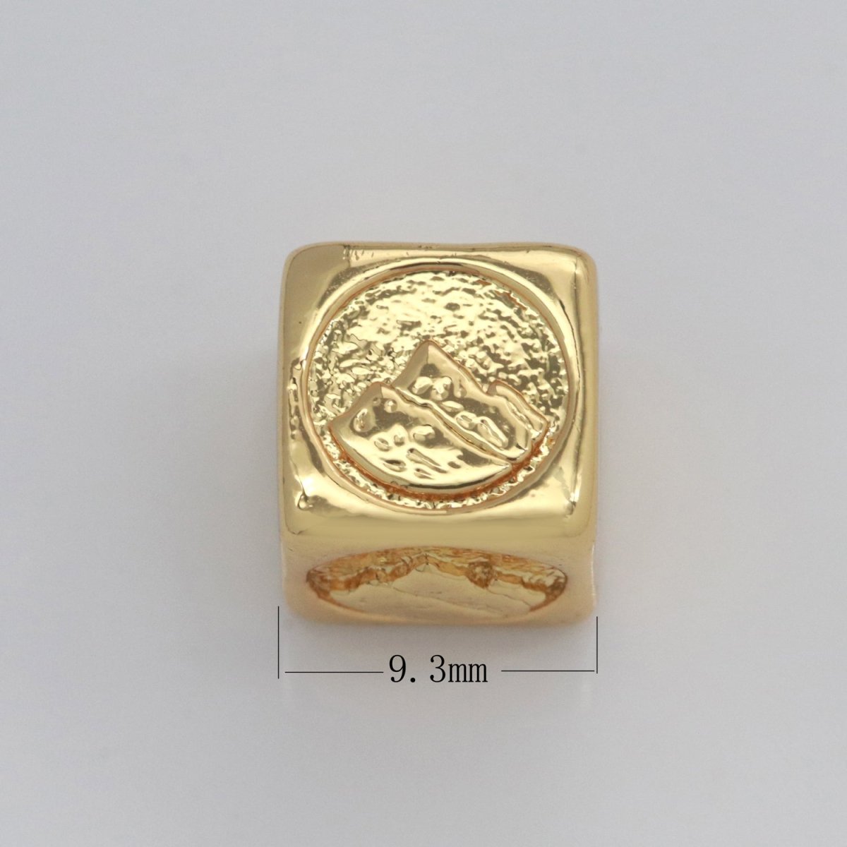 Element Bead Collection Gold Element Charm Fire Wind Earth Ocean Wave Bead Spacer 14K Gold Filled Cube Beads for Bracelet Supply B-637 to B-640