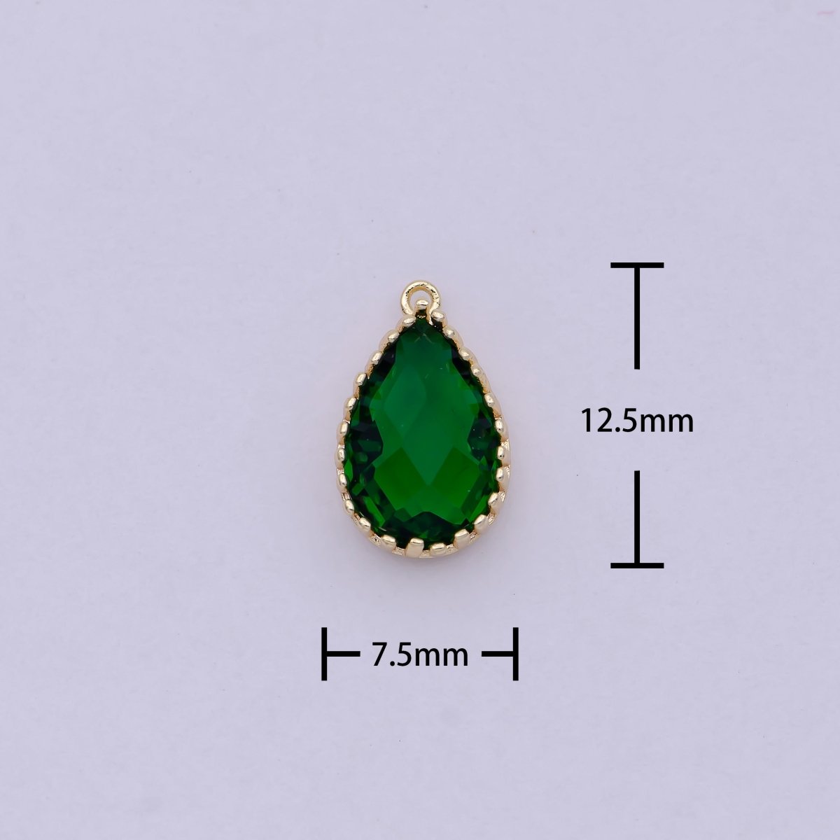 Emerald Green Charm Teardrop Drop Pendant Tear Drop Pendant Supply N-457 - DLUXCA