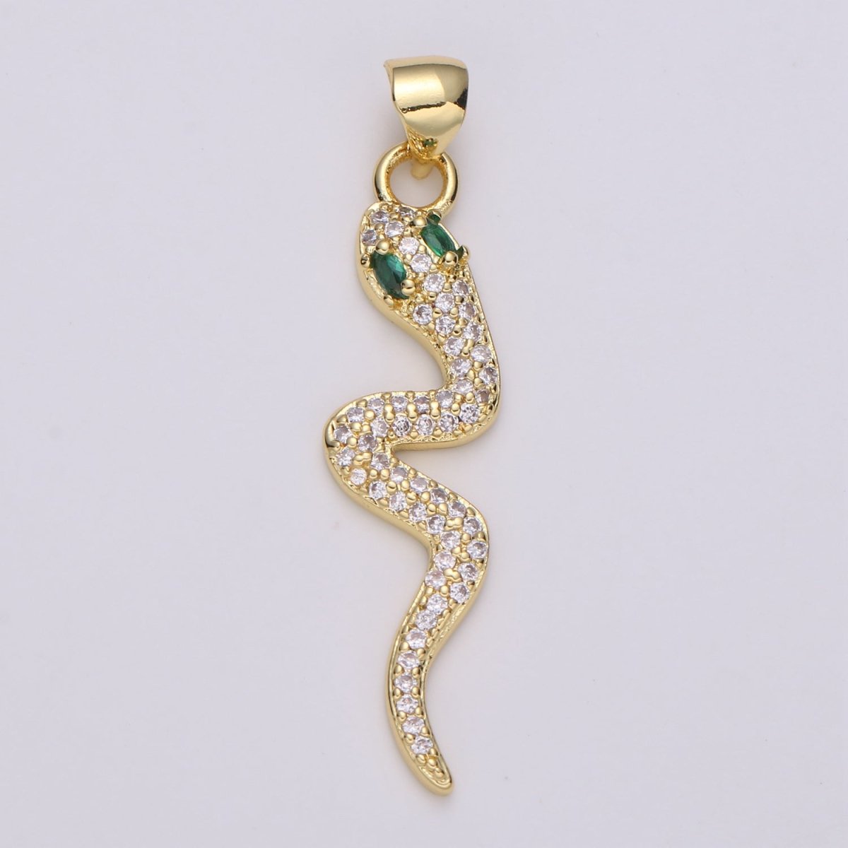 Emerald Green Gold Filled Snake Pendants  I-883~I-884