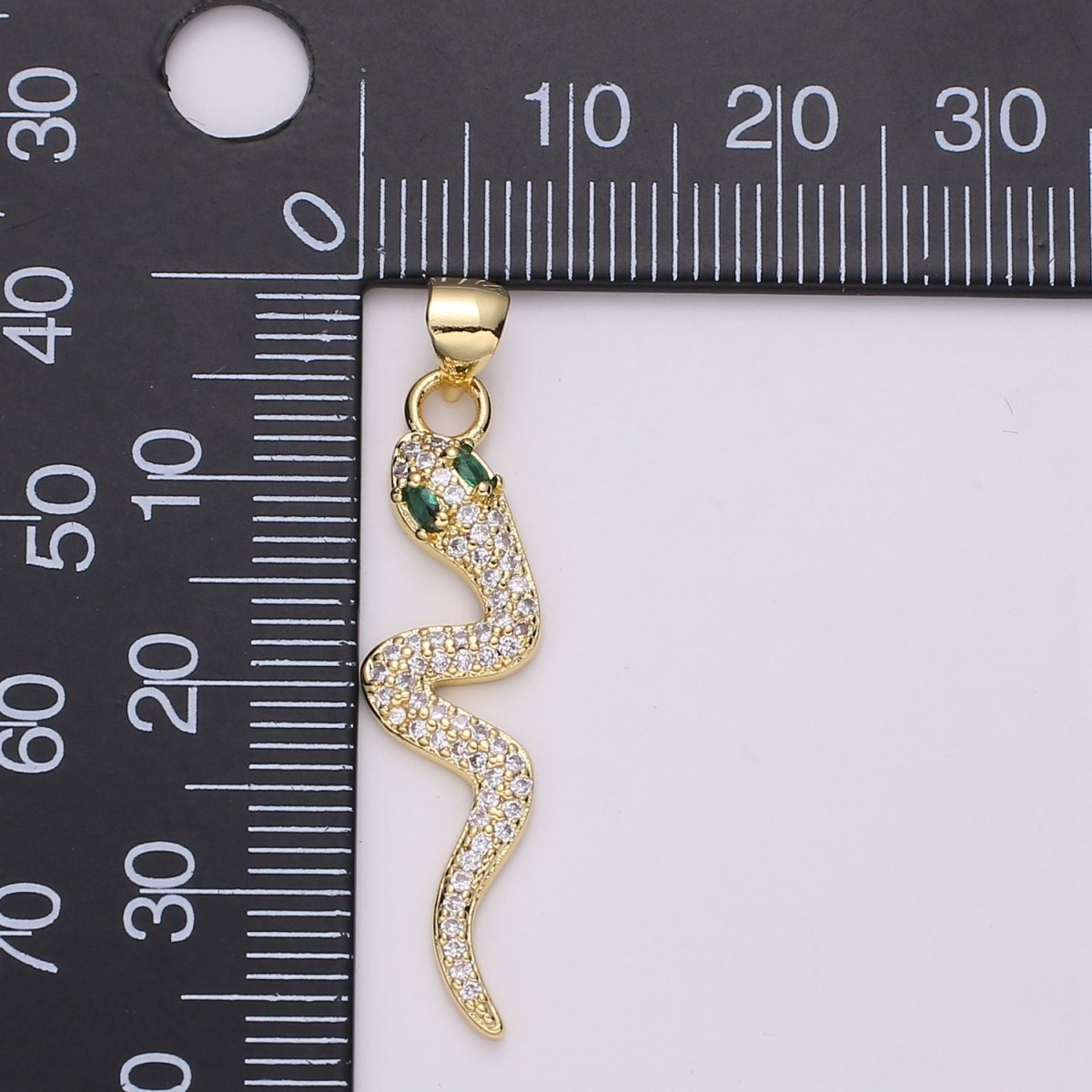 Emerald Green Gold Filled Snake Pendants  I-883~I-884