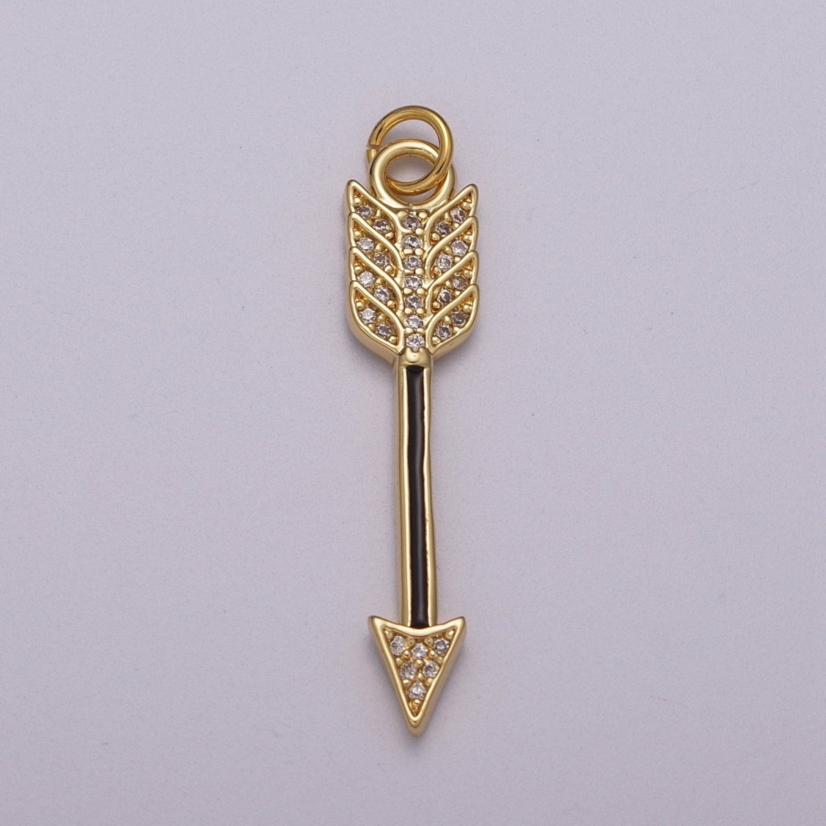 Enamel Arrow Pendant, Bohemian Pendant, Gold Filled Arrow Micro Pave Pendant Necklace Charm M-912 M-913