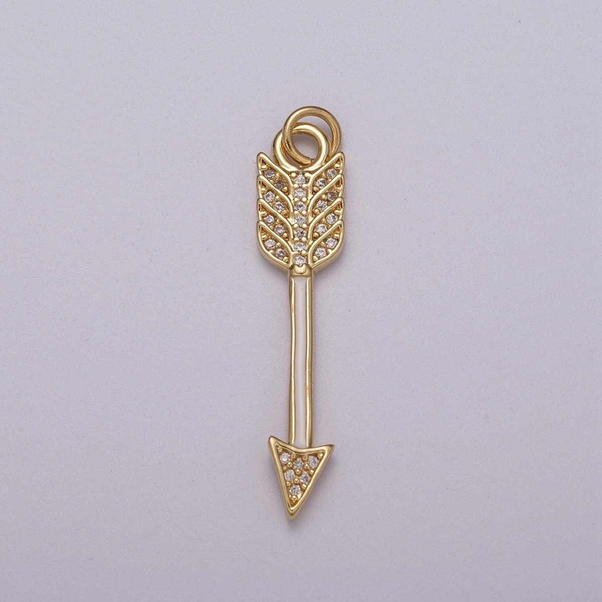 Enamel Arrow Pendant, Bohemian Pendant, Gold Filled Arrow Micro Pave Pendant Necklace Charm M-912 M-913