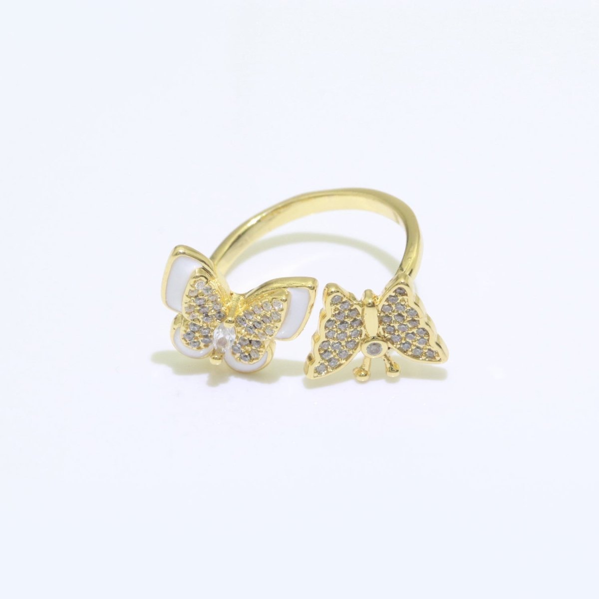 Enamel Butterfly Ring Open Adjustable Mariposa Rings, Dainty Thin Stackable Jewelry S-138 ~ S-147