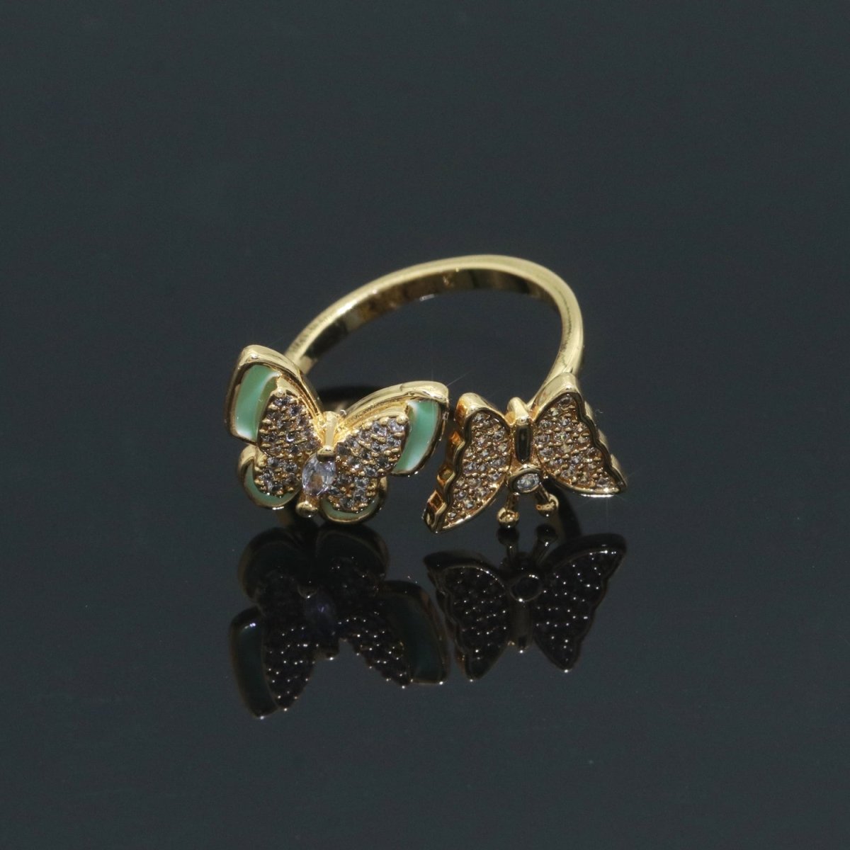 Enamel Butterfly Ring Open Adjustable Mariposa Rings, Dainty Thin Stackable Jewelry S-138 ~ S-147