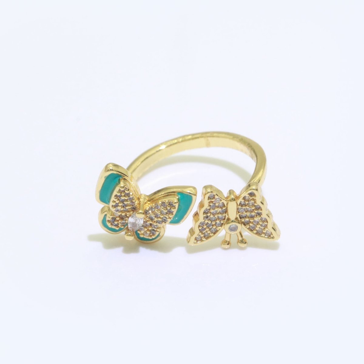 Enamel Butterfly Ring Open Adjustable Mariposa Rings, Dainty Thin Stackable Jewelry S-138 ~ S-147