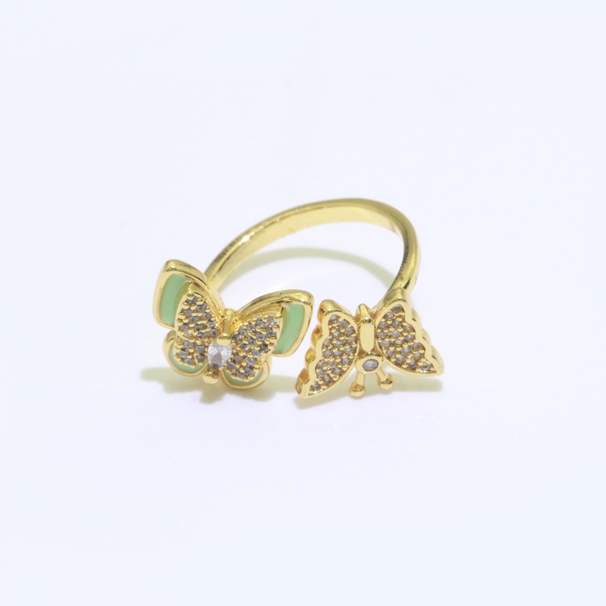 Enamel Butterfly Ring Open Adjustable Mariposa Rings, Dainty Thin Stackable Jewelry S-138 ~ S-147
