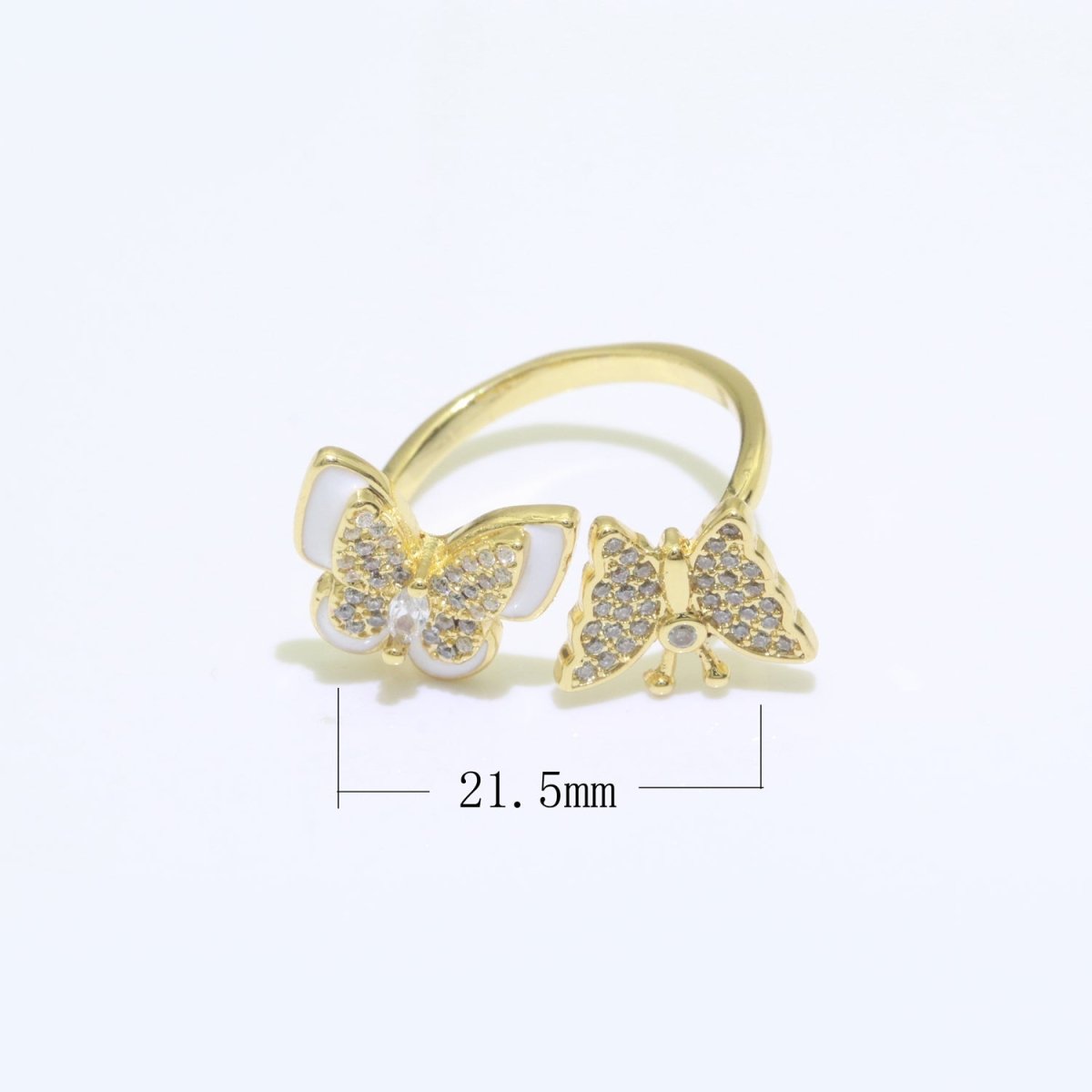 Enamel Butterfly Ring Open Adjustable Mariposa Rings, Dainty Thin Stackable Jewelry S-138 ~ S-147
