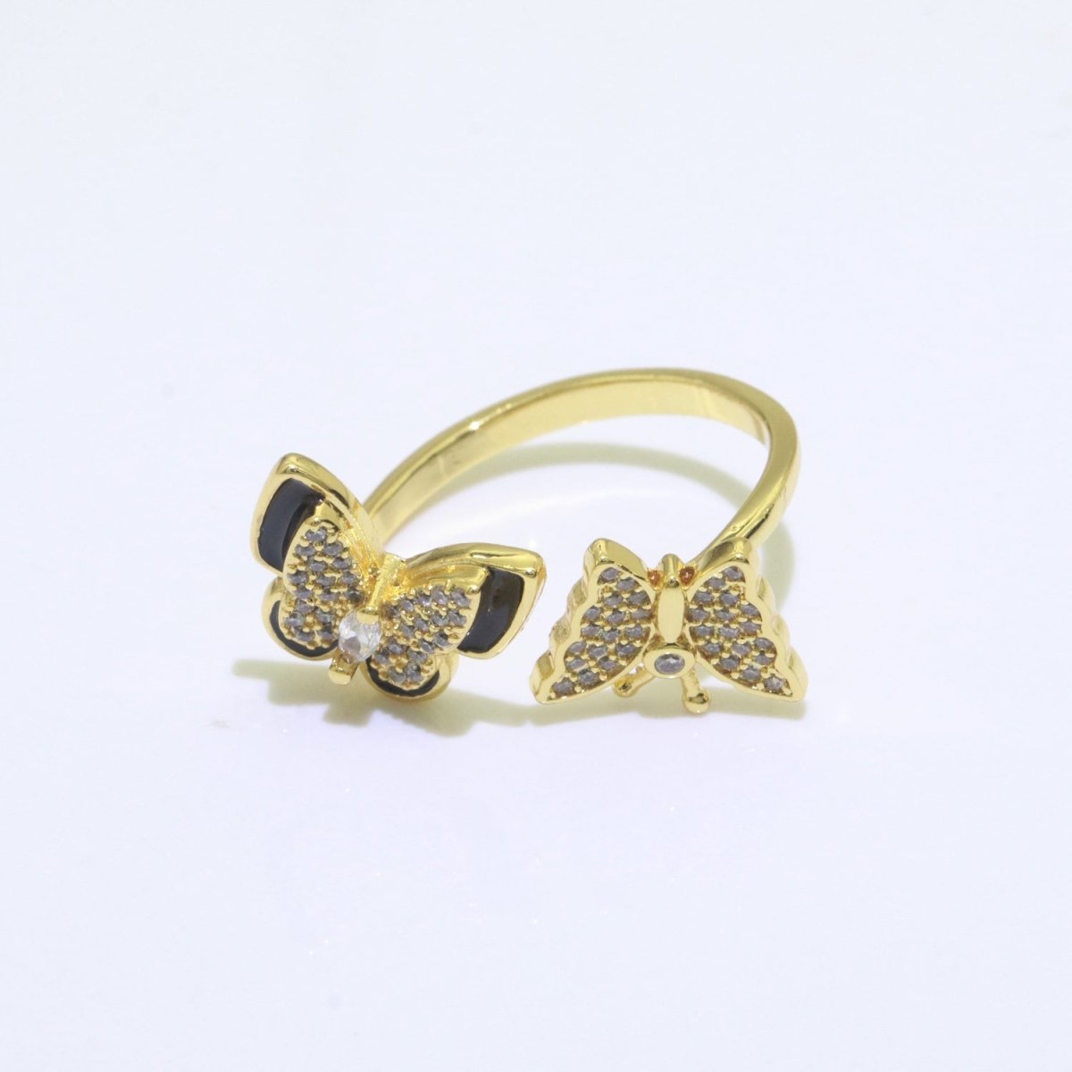Enamel Butterfly Ring Open Adjustable Mariposa Rings, Dainty Thin Stackable Jewelry S-138 ~ S-147