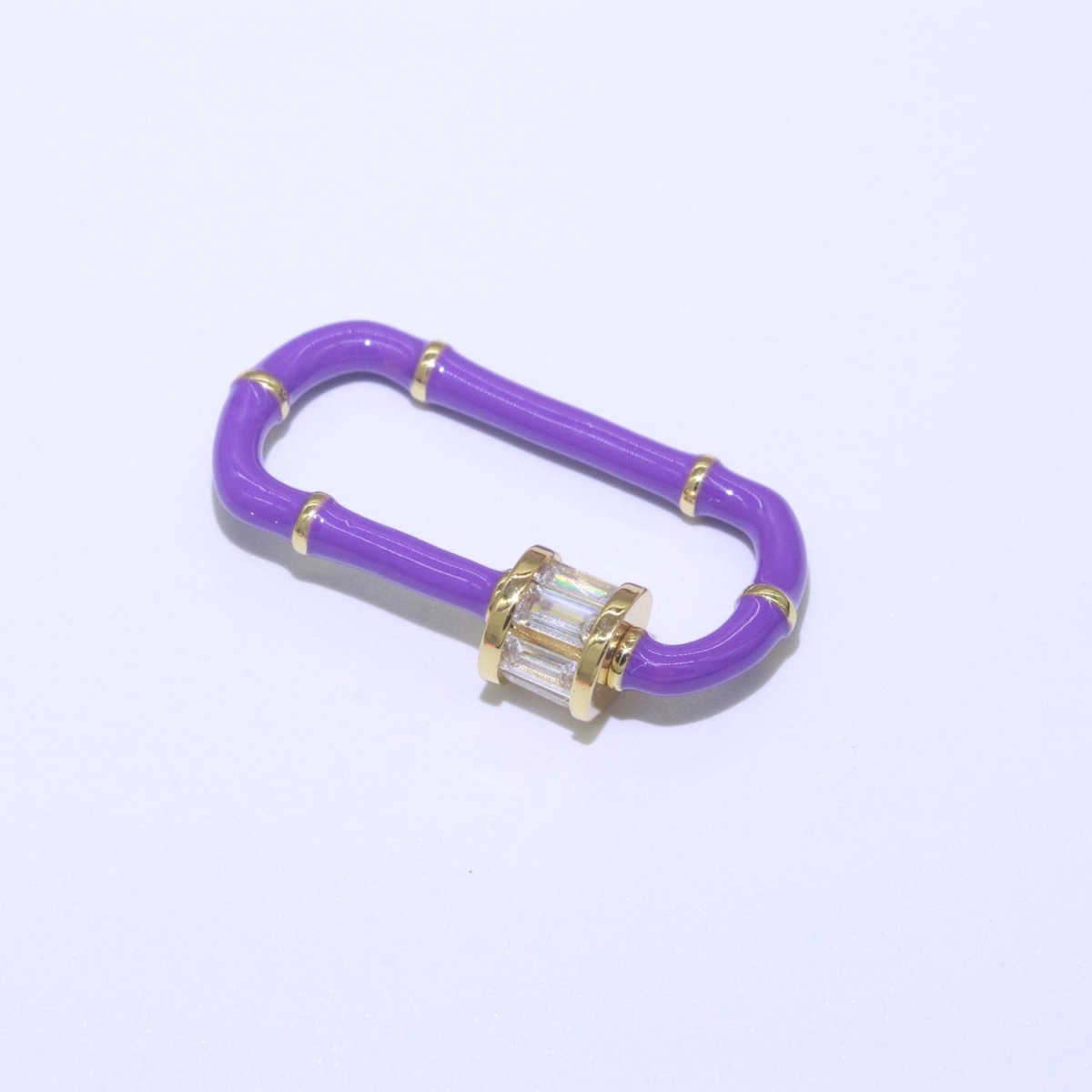 Enamel Carabiner Oval Screw Lock Clasp, Charm Link Connector 30x17mm L-373~L-382