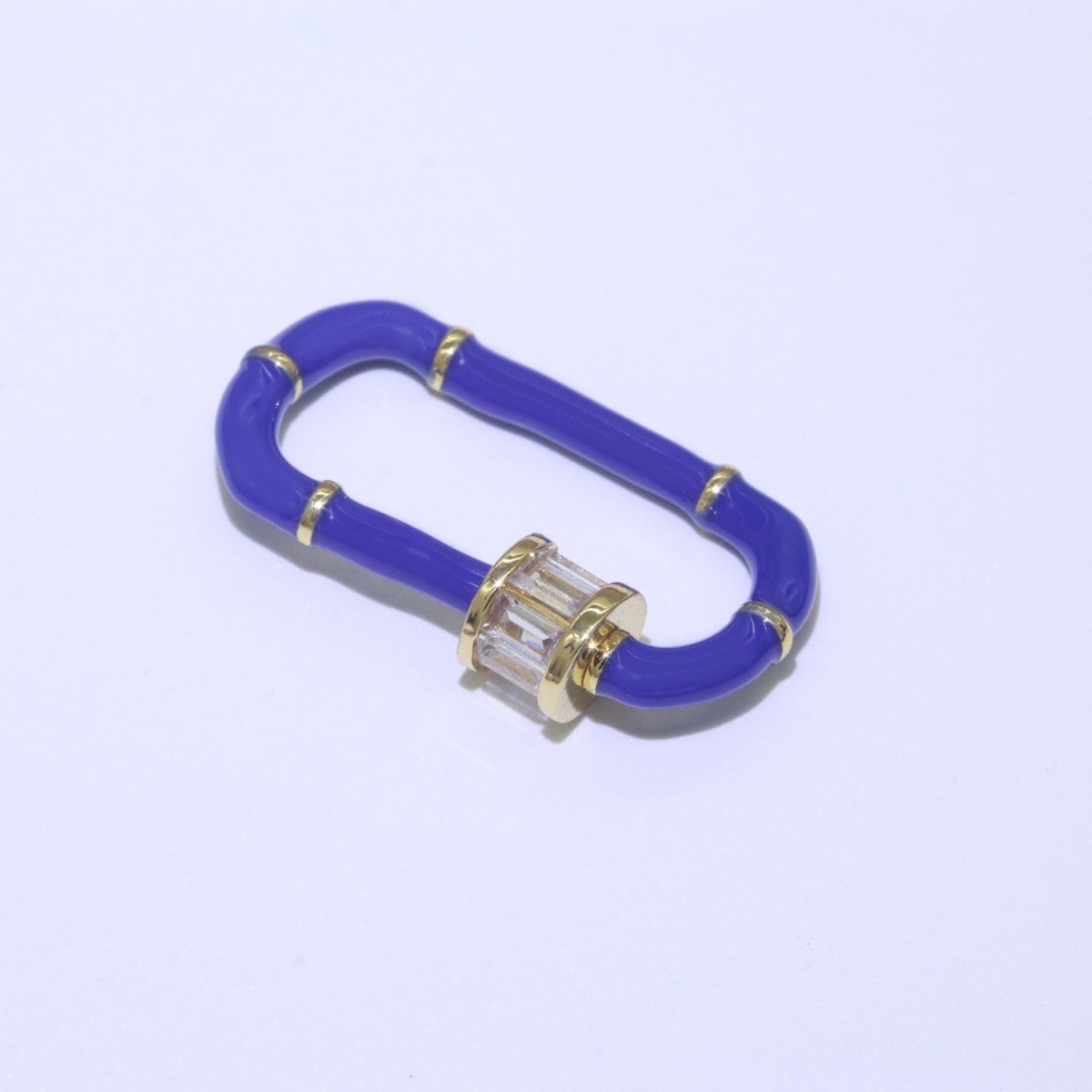 Enamel Carabiner Oval Screw Lock Clasp, Charm Link Connector 30x17mm L-373~L-382