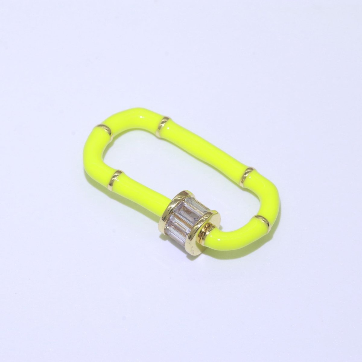 Enamel Carabiner Oval Screw Lock Clasp, Charm Link Connector 30x17mm L-373~L-382