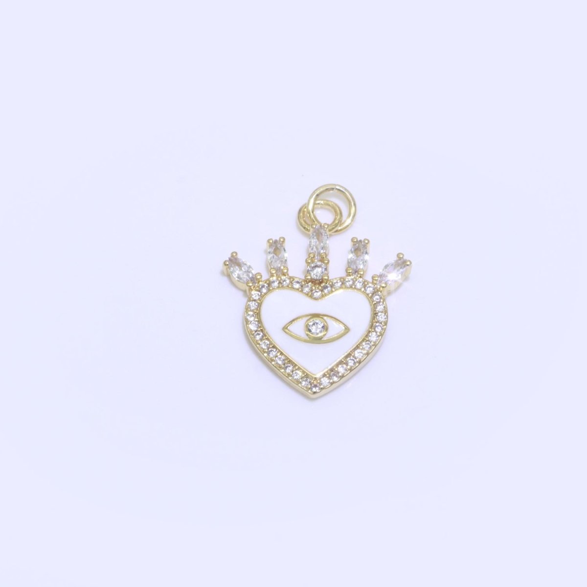 Enamel Evil Eye Charm Dainty Micro Pave Cz Eye Pendant for Necklace Bracelet Earring Supply Component Black, Blue, Pink, Green, Yellow, White M-421 - M-431