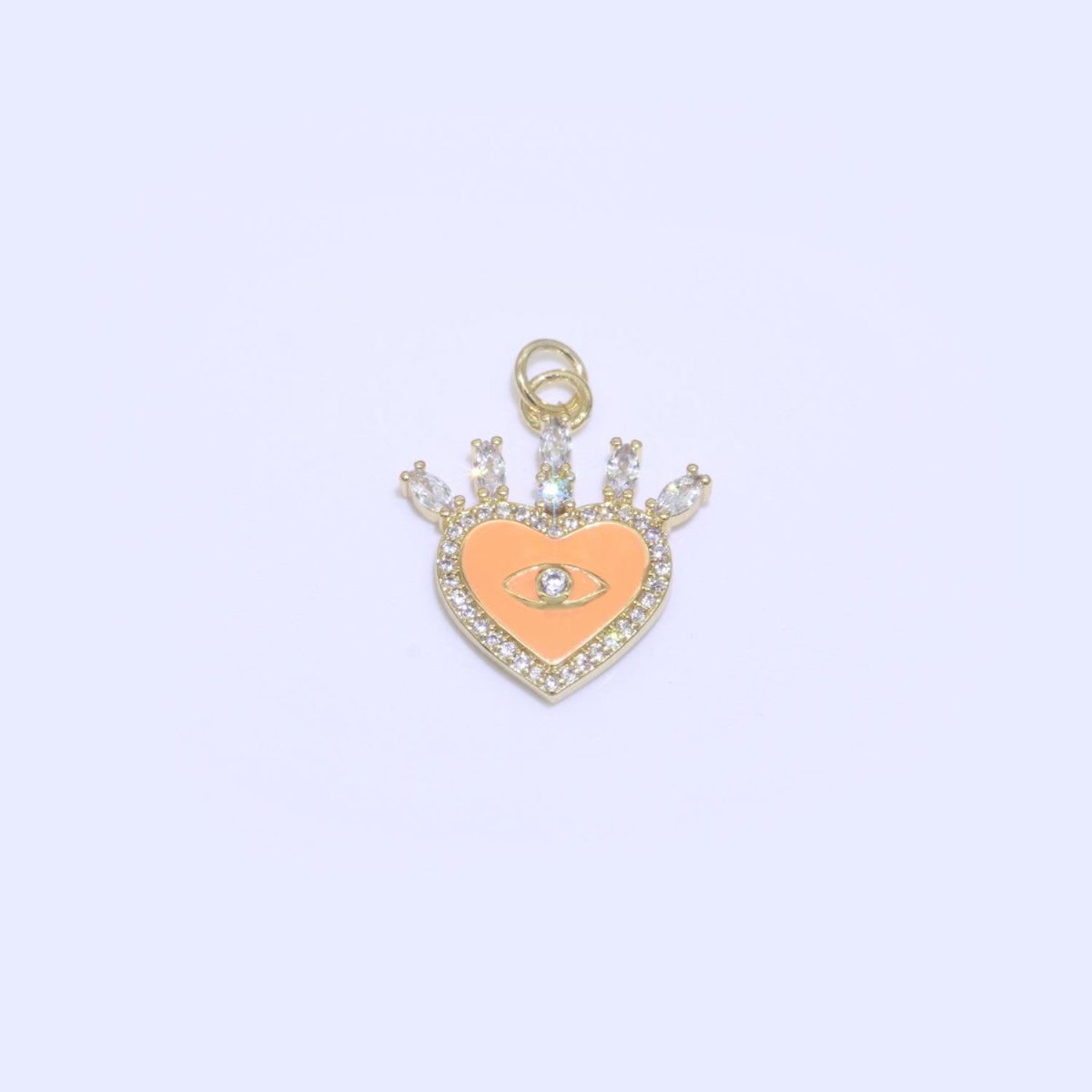 Enamel Evil Eye Charm Dainty Micro Pave Cz Eye Pendant for Necklace Bracelet Earring Supply Component Black, Blue, Pink, Green, Yellow, White M-421 - M-431