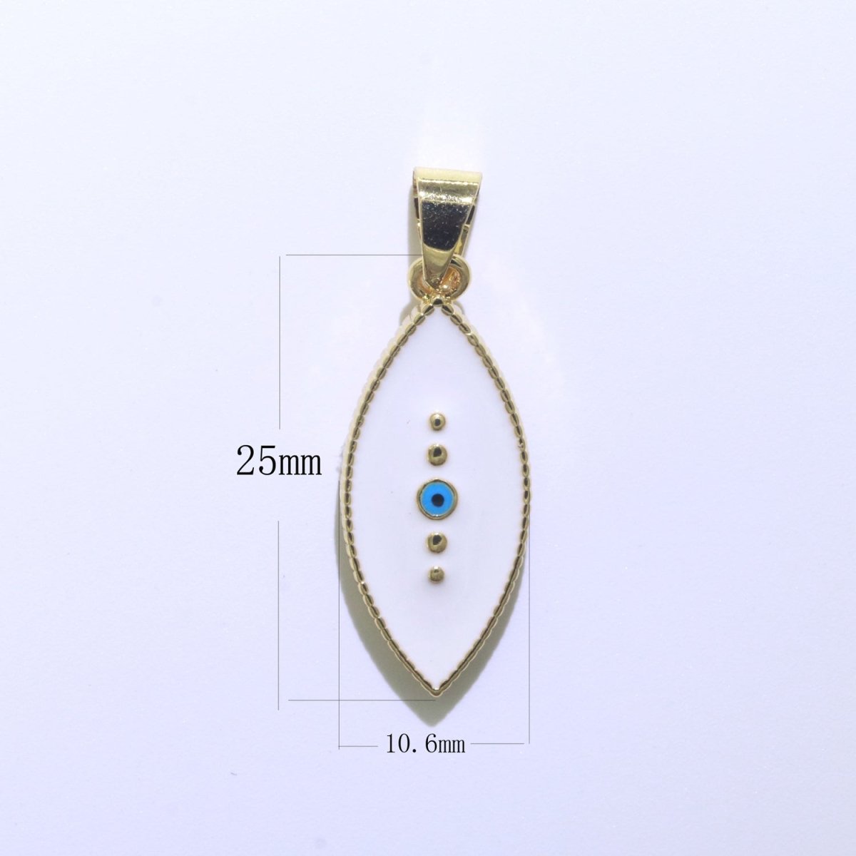 Enamel Evil Eye Charm Red Black White Charm Gold Pendant for Necklace Earring Supply Component in 14k Gold Filled J-857~J-859