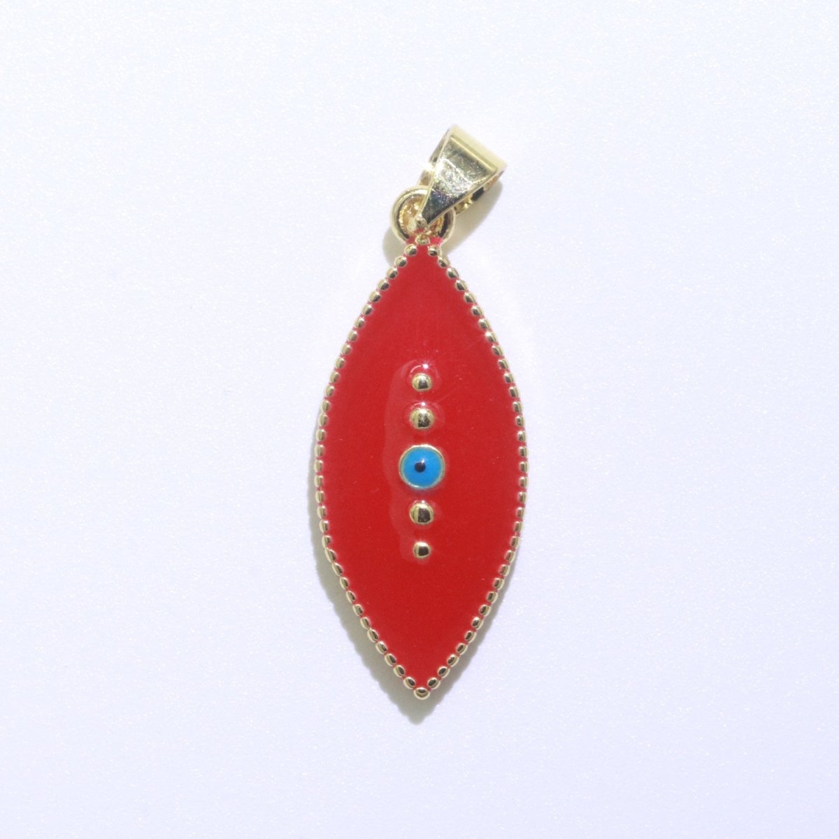 Enamel Evil Eye Charm Red Black White Charm Gold Pendant for Necklace Earring Supply Component in 14k Gold Filled J-857~J-859