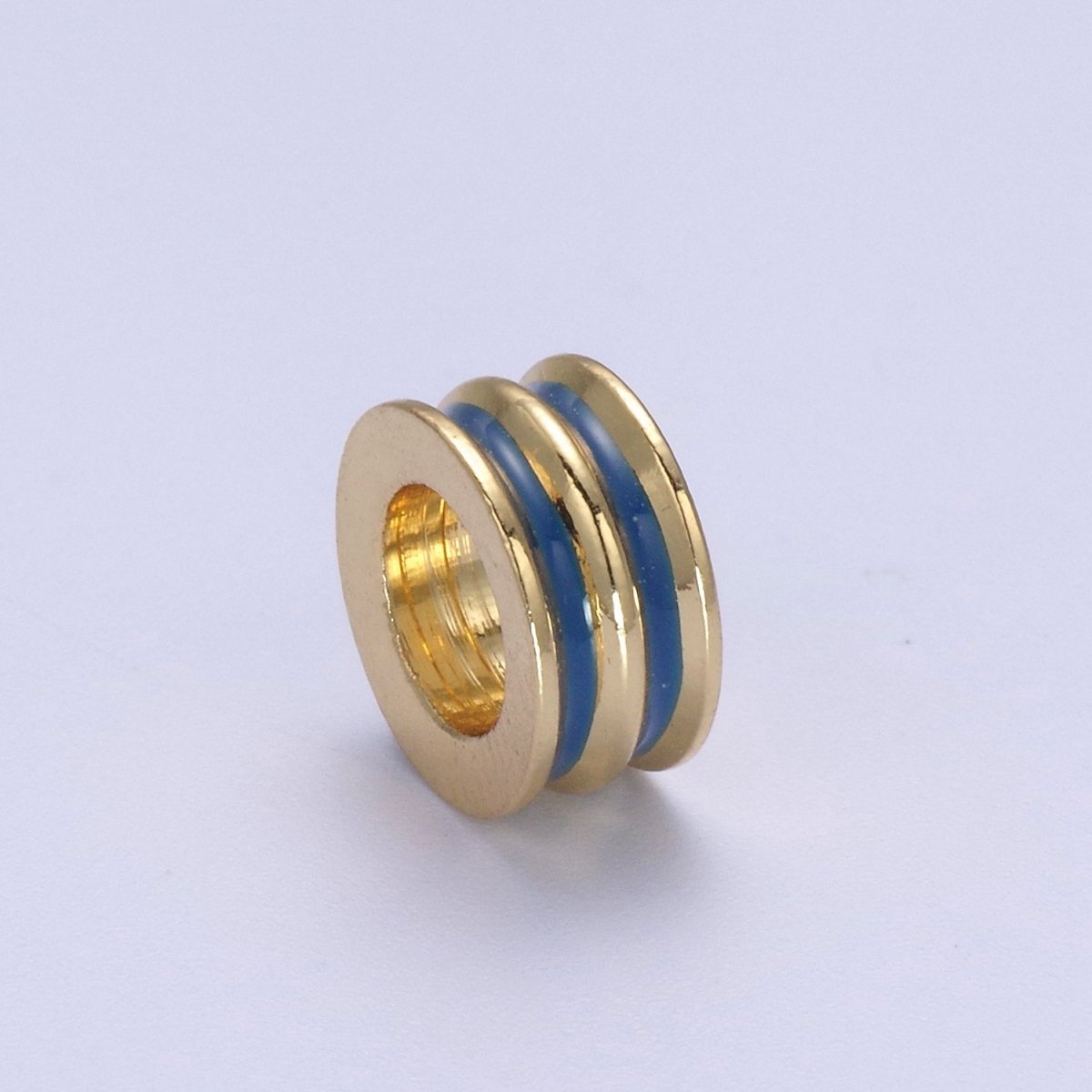 Enamel Gold Rondelle Spacer Beads, Big Hole Spacer Beads, Rondelle Spacer Bead for bracelet necklace supply B-130 B-132 B-135