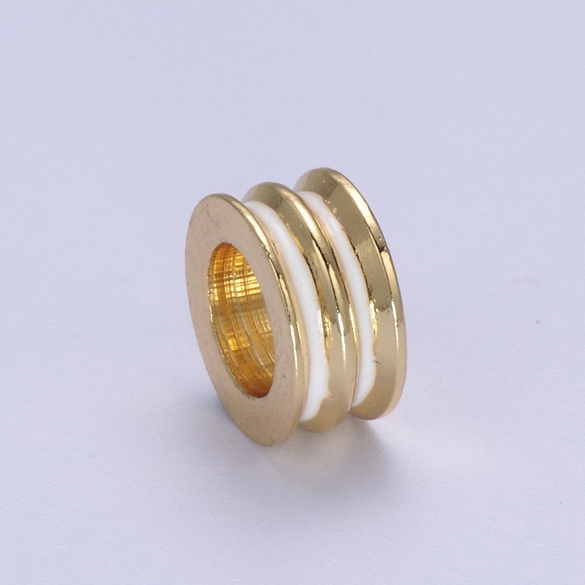 Enamel Gold Rondelle Spacer Beads, Big Hole Spacer Beads, Rondelle Spacer Bead for bracelet necklace supply B-130 B-132 B-135