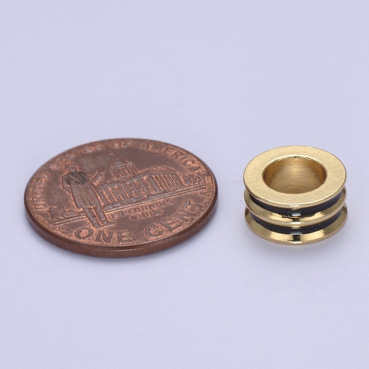 Enamel Gold Rondelle Spacer Beads, Big Hole Spacer Beads, Rondelle Spacer Bead for bracelet necklace supply B-130 B-132 B-135