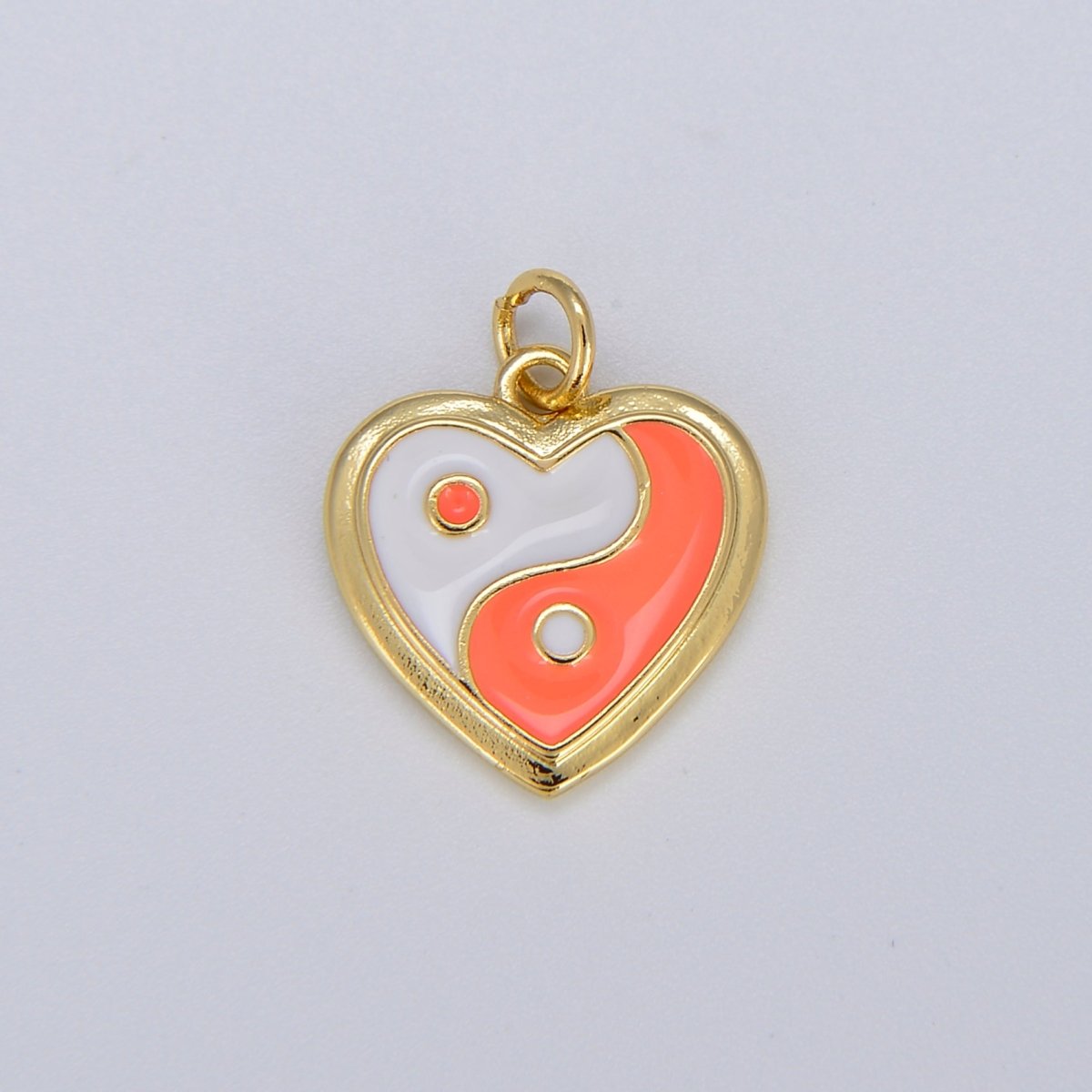 Enamel Heart 14K Gold Filled Heart Charm Yin & Yang Charms for Bracelet Necklace Earring Colorful Y2K E-295 - E-304