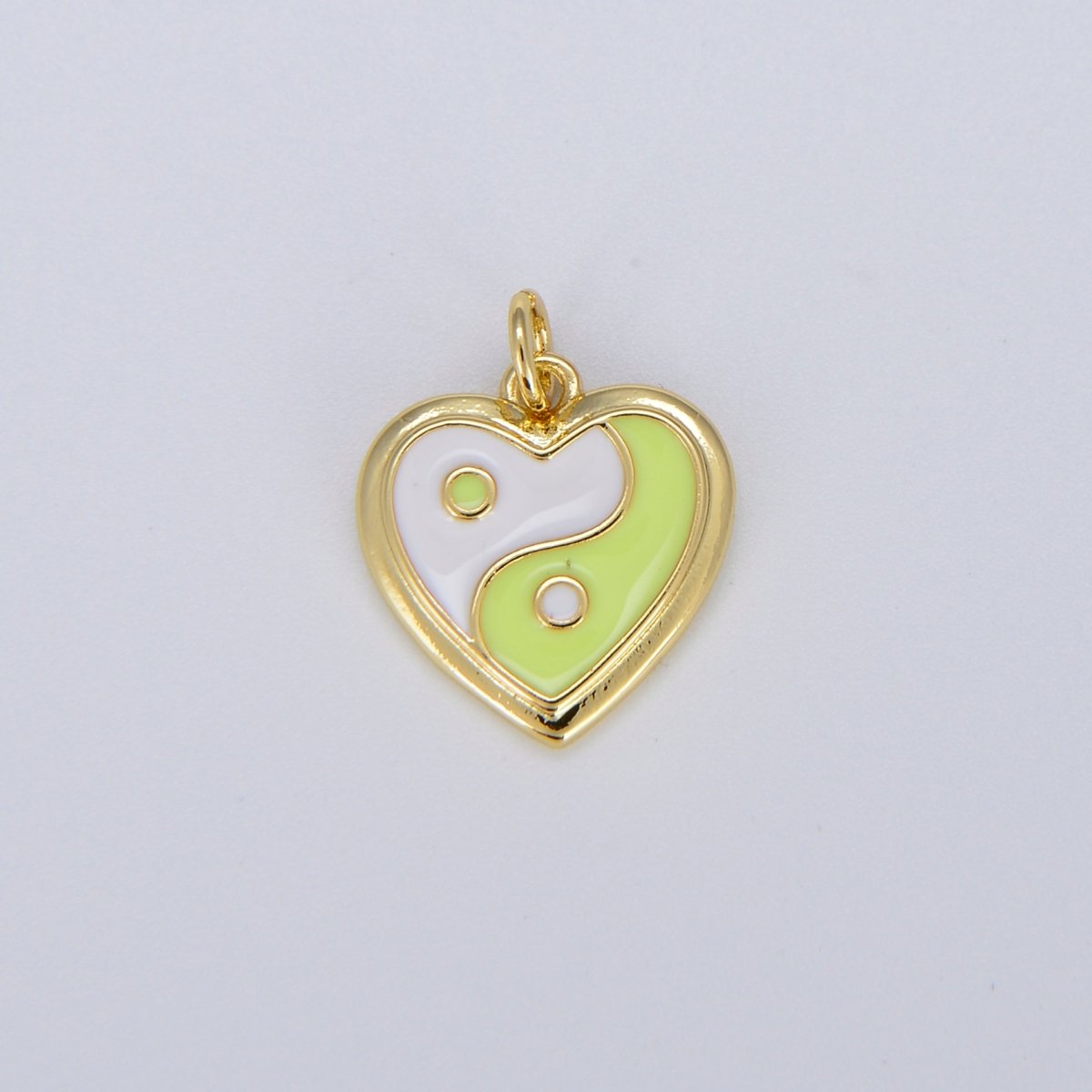 Enamel Heart 14K Gold Filled Heart Charm Yin & Yang Charms for Bracelet Necklace Earring Colorful Y2K E-295 - E-304