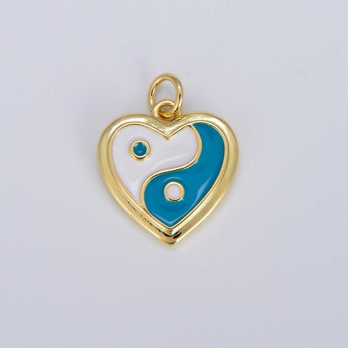 Enamel Heart 14K Gold Filled Heart Charm Yin & Yang Charms for Bracelet Necklace Earring Colorful Y2K E-295 - E-304