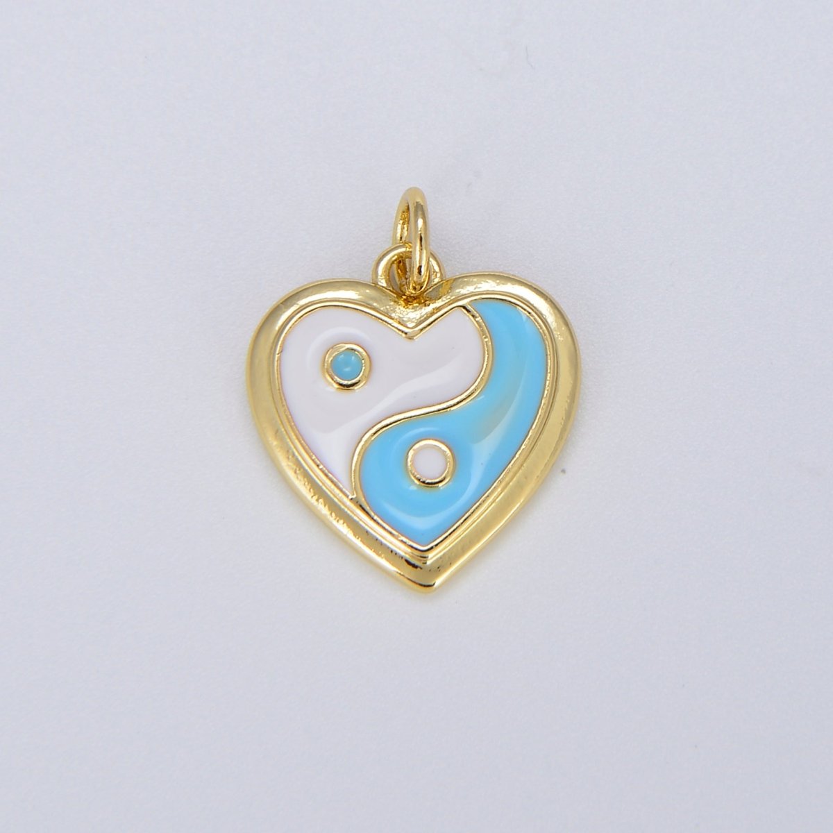 Enamel Heart 14K Gold Filled Heart Charm Yin & Yang Charms for Bracelet Necklace Earring Colorful Y2K E-295 - E-304